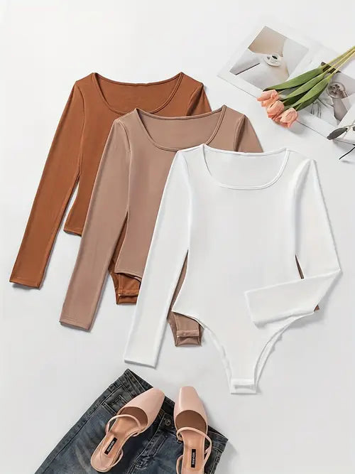 Women’s 3-Pack Long Sleeve Bodysuits