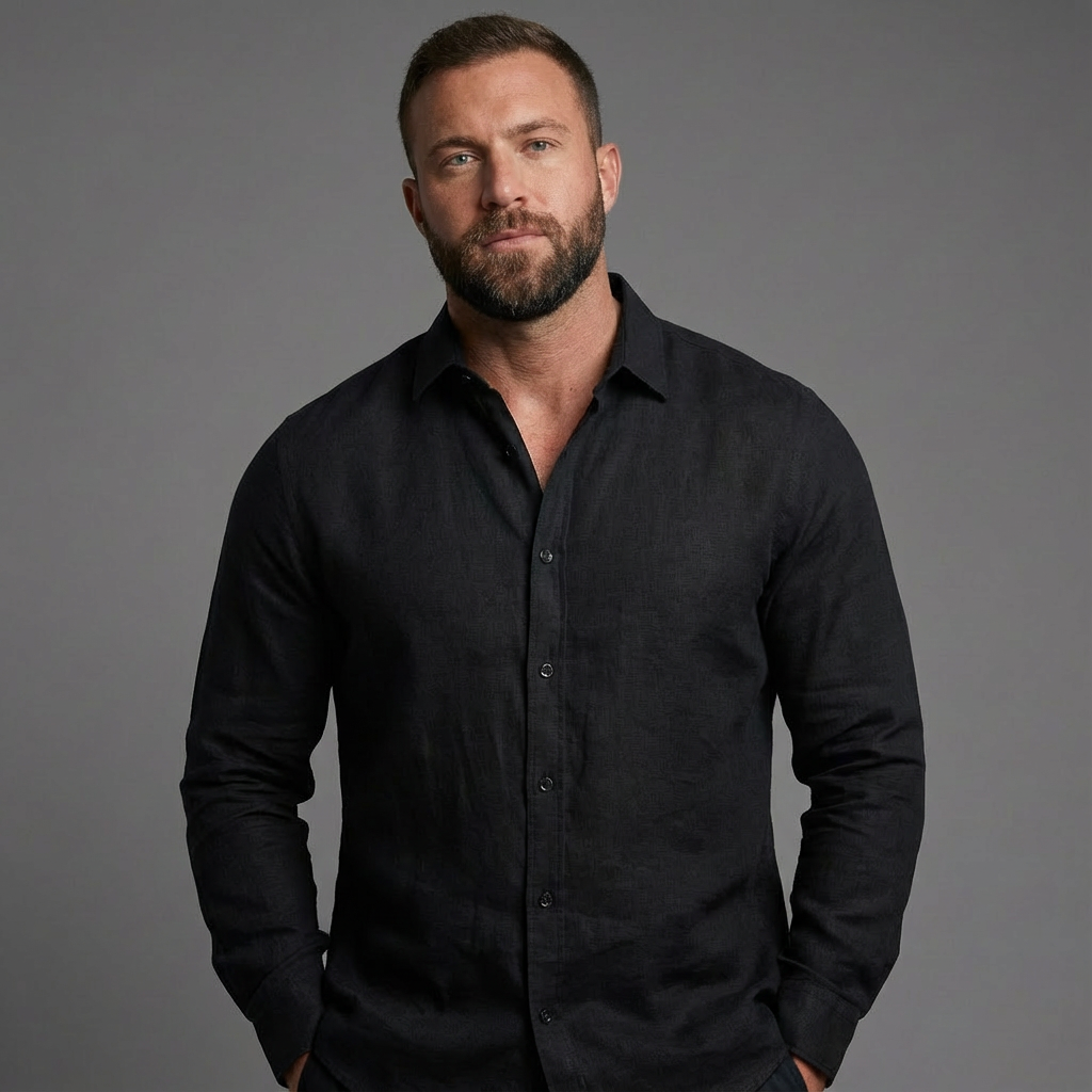 Men's Linen Long Sleeve Button-Up Shirt Casual Summer Shirt
