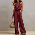 Women's Halterneck Wide Leg Jumpsuit