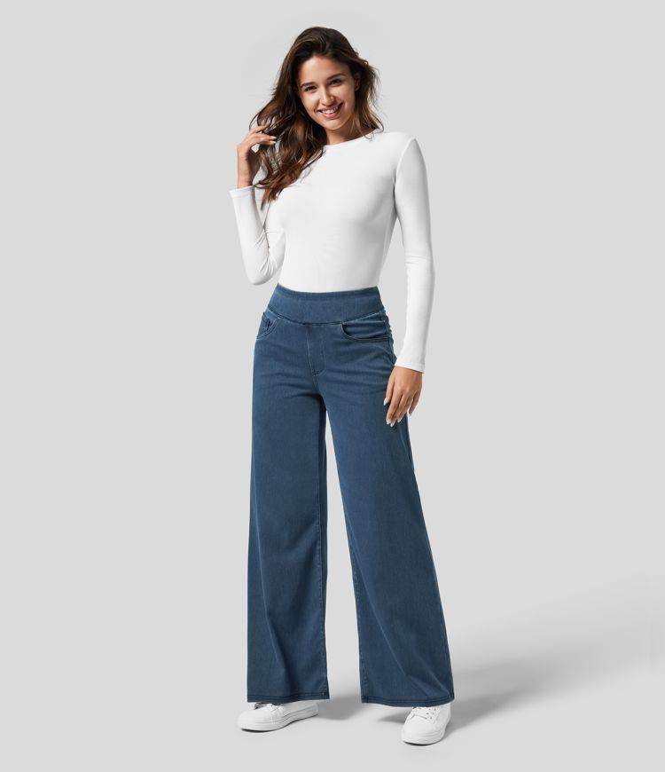 Women's High Waist Wide Leg Stretch Jeans