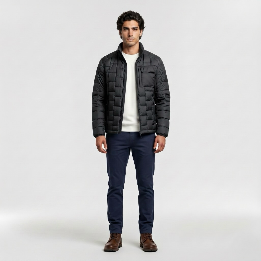 Arctic Grid Lightweight Puffer
