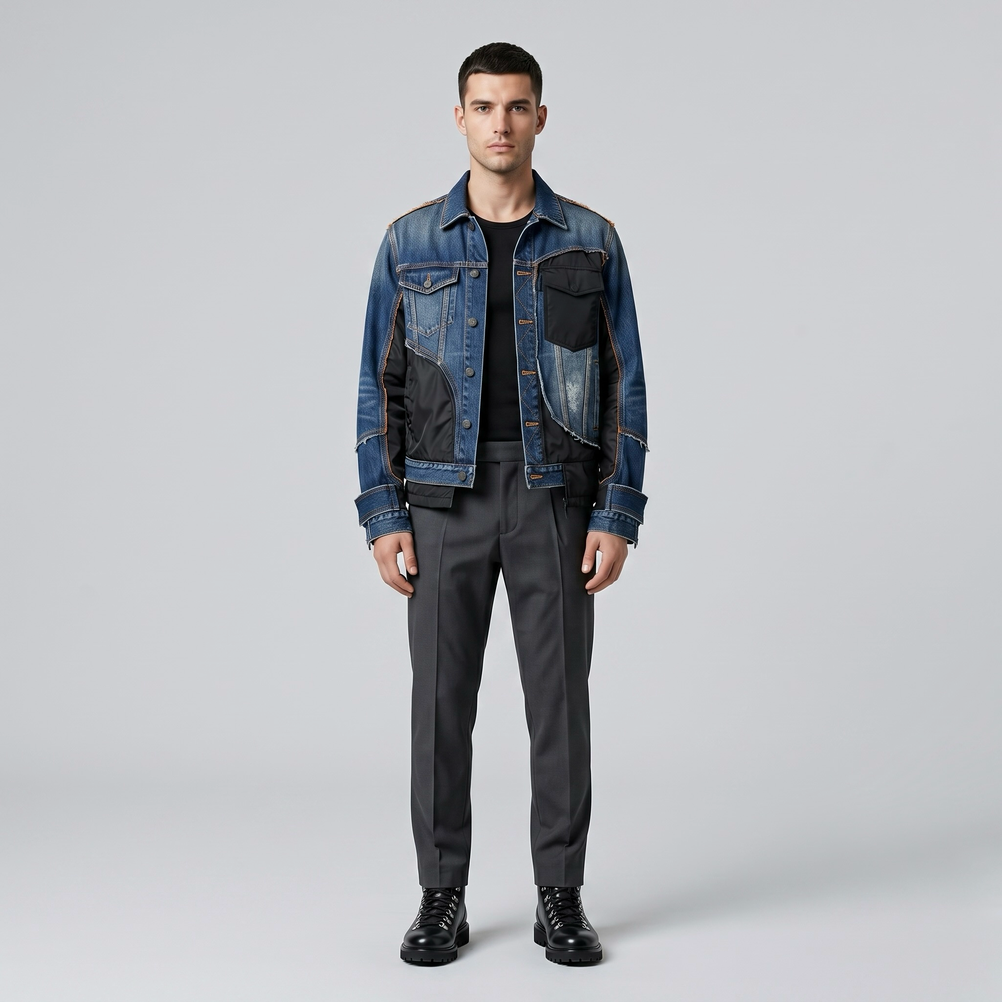 Hybrid Axis Denim Utility Jacket