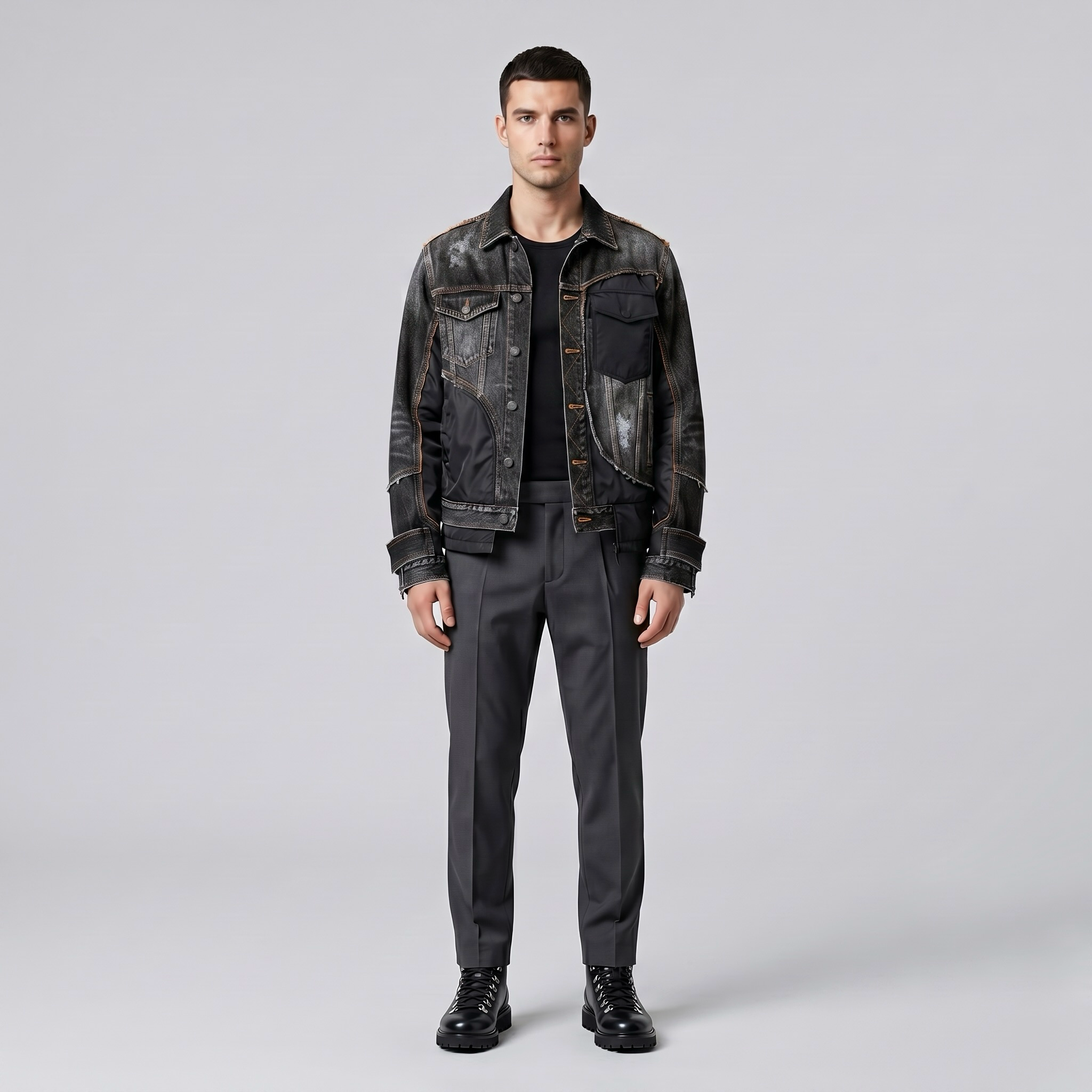 Hybrid Axis Denim Utility Jacket