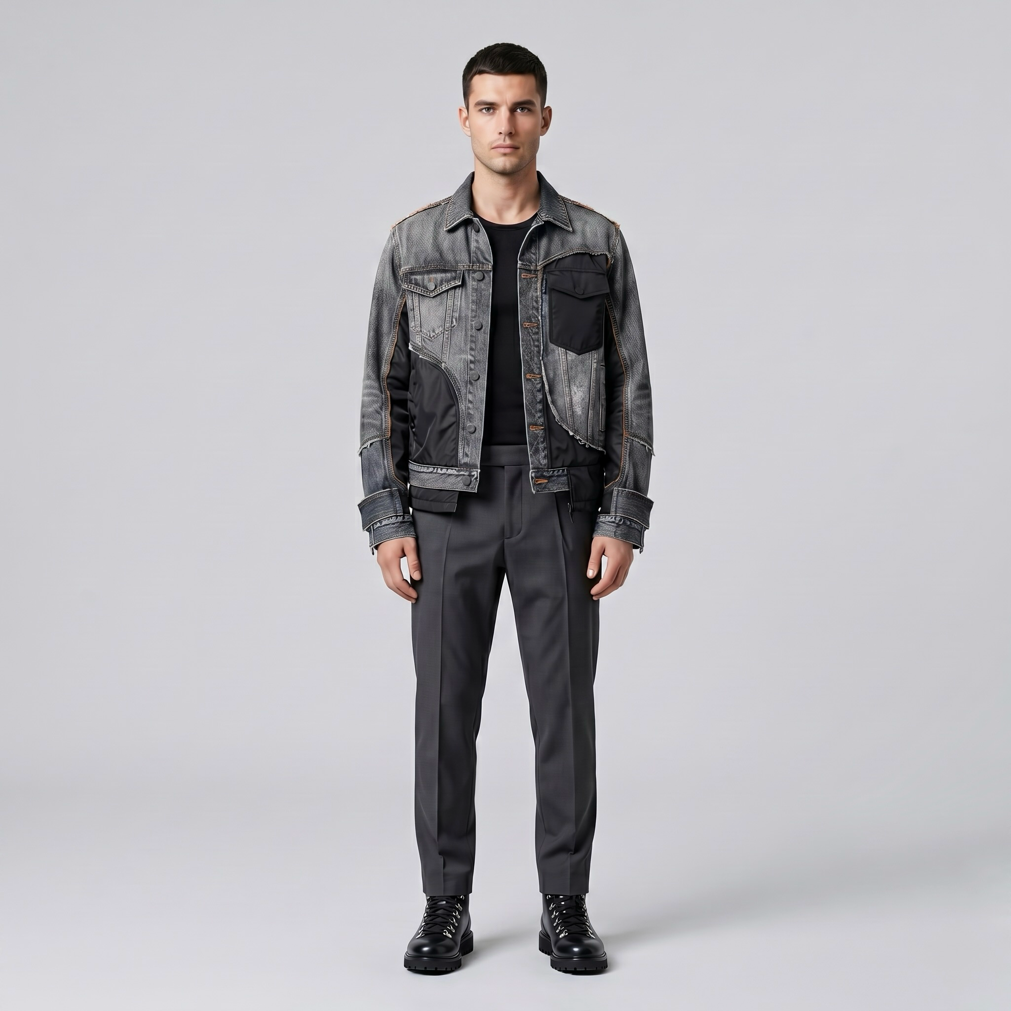 Hybrid Axis Denim Utility Jacket