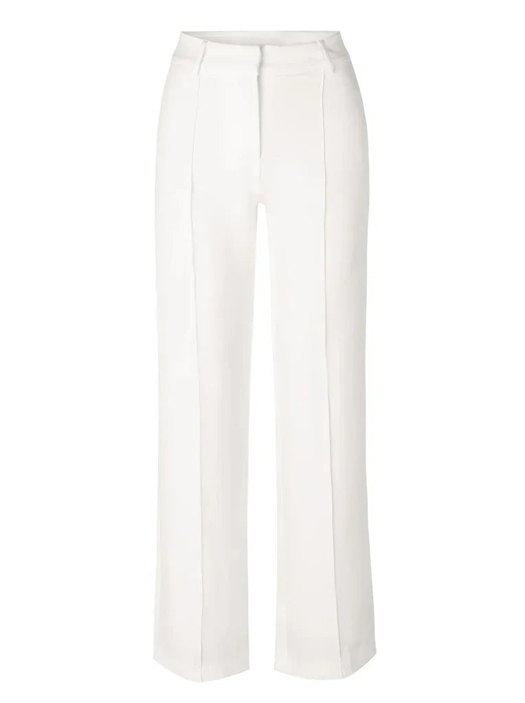 Pantalon large à taille haute pour femme avec poches