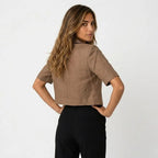Women's Cropped Short Sleeve Tailored Blazer