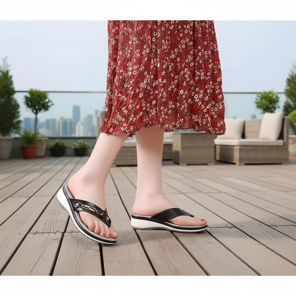 Women's Orthopaedic Wedge Flip Flop Sandals