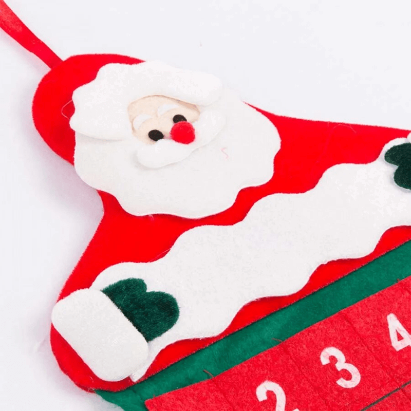 Fabric Christmas Advent Calendar | 24-Day Santa Wall Hanging
