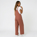 Women's Relaxed Wide Leg Dungaree Jumpsuit
