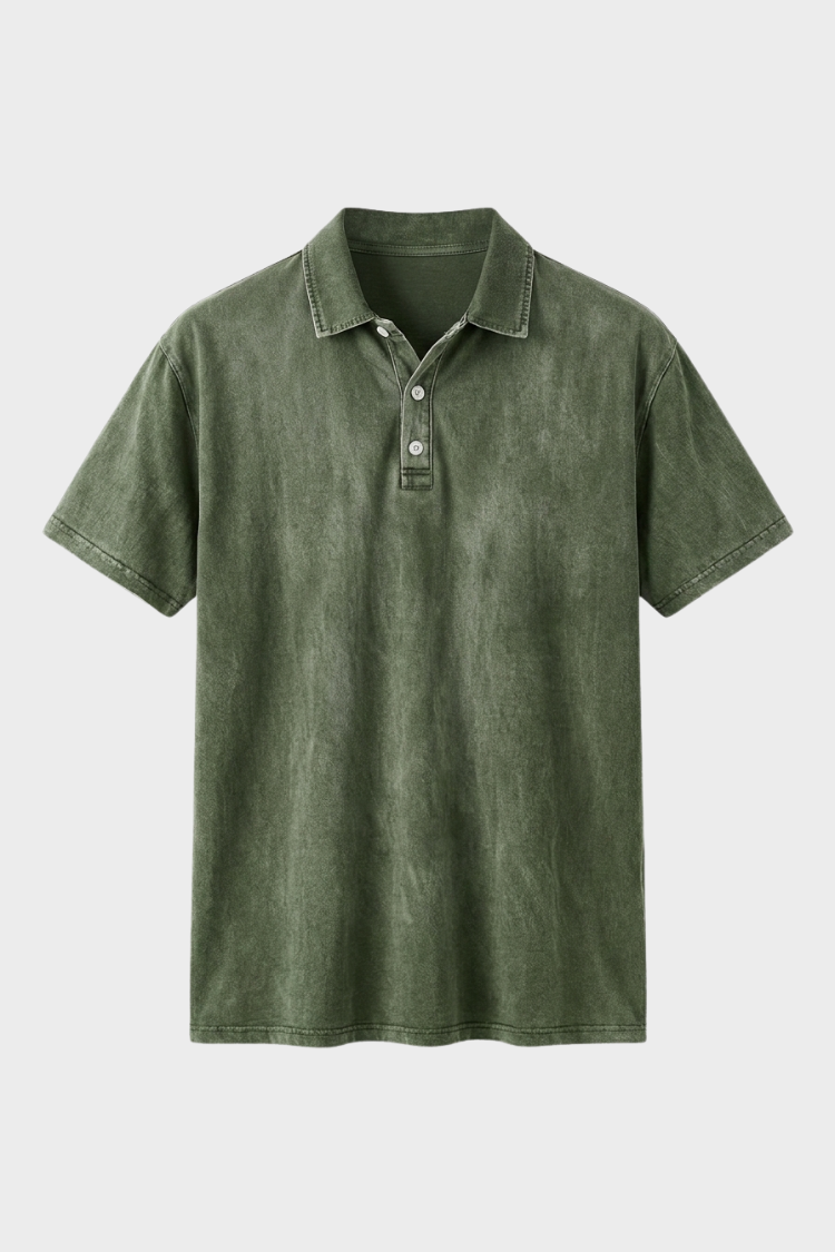 Polo en coton délavé pour homme