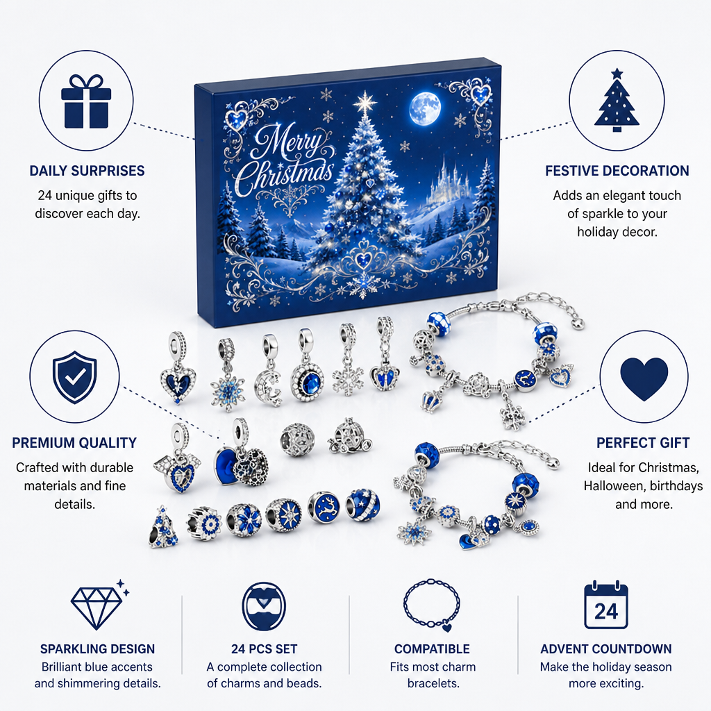 24-Day Advent Calendar | Sparkling Blue Christmas Countdown