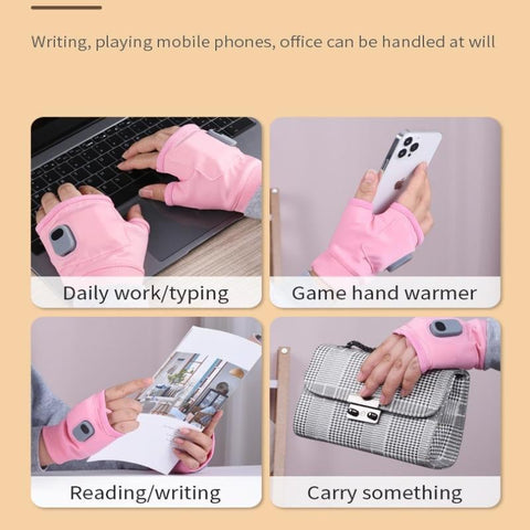 Women's USB Heated Fingerless Gloves | Rechargeable Winter Hand Warmers