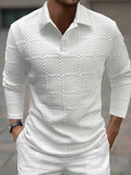 Polo homme texturé à manches longues
