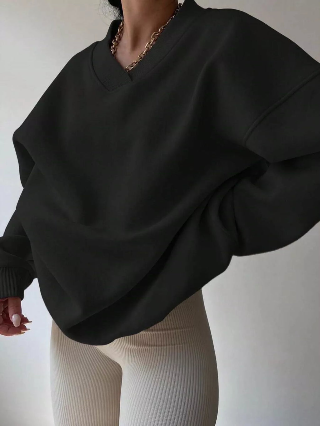 Women's Oversized V-Neck Jumper