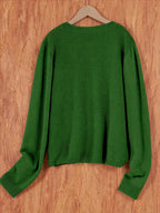 Women’s Knitted Button Cardigan with Crew Neck and Pocket
