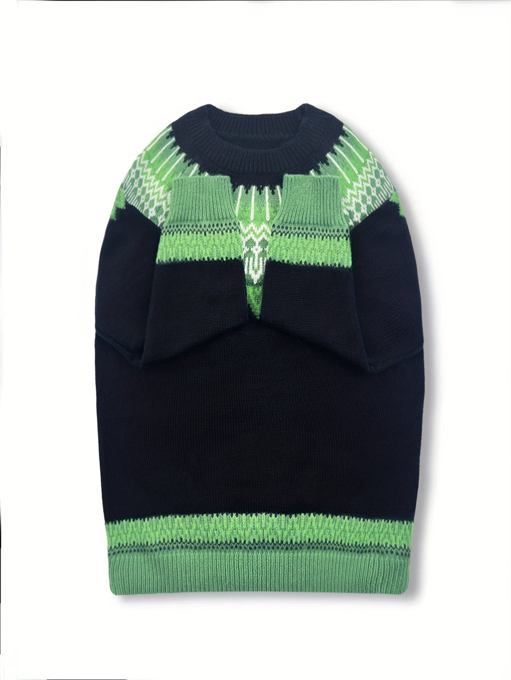 Damski gruby sweter | Okrągły dekolt i nordycki wzór