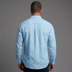 Linen Long Sleeve Shirt with Point Collar