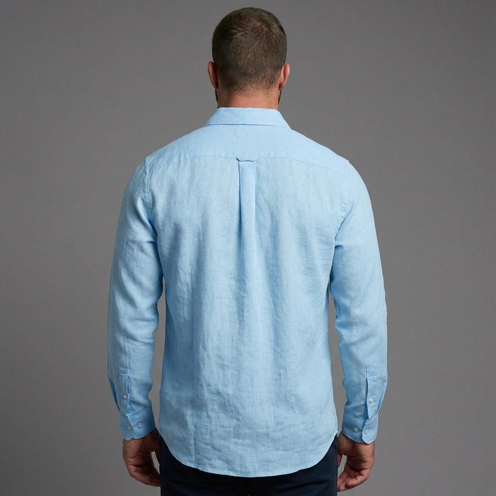 Men's Linen Long Sleeve Button-Up Shirt Casual Summer Shirt