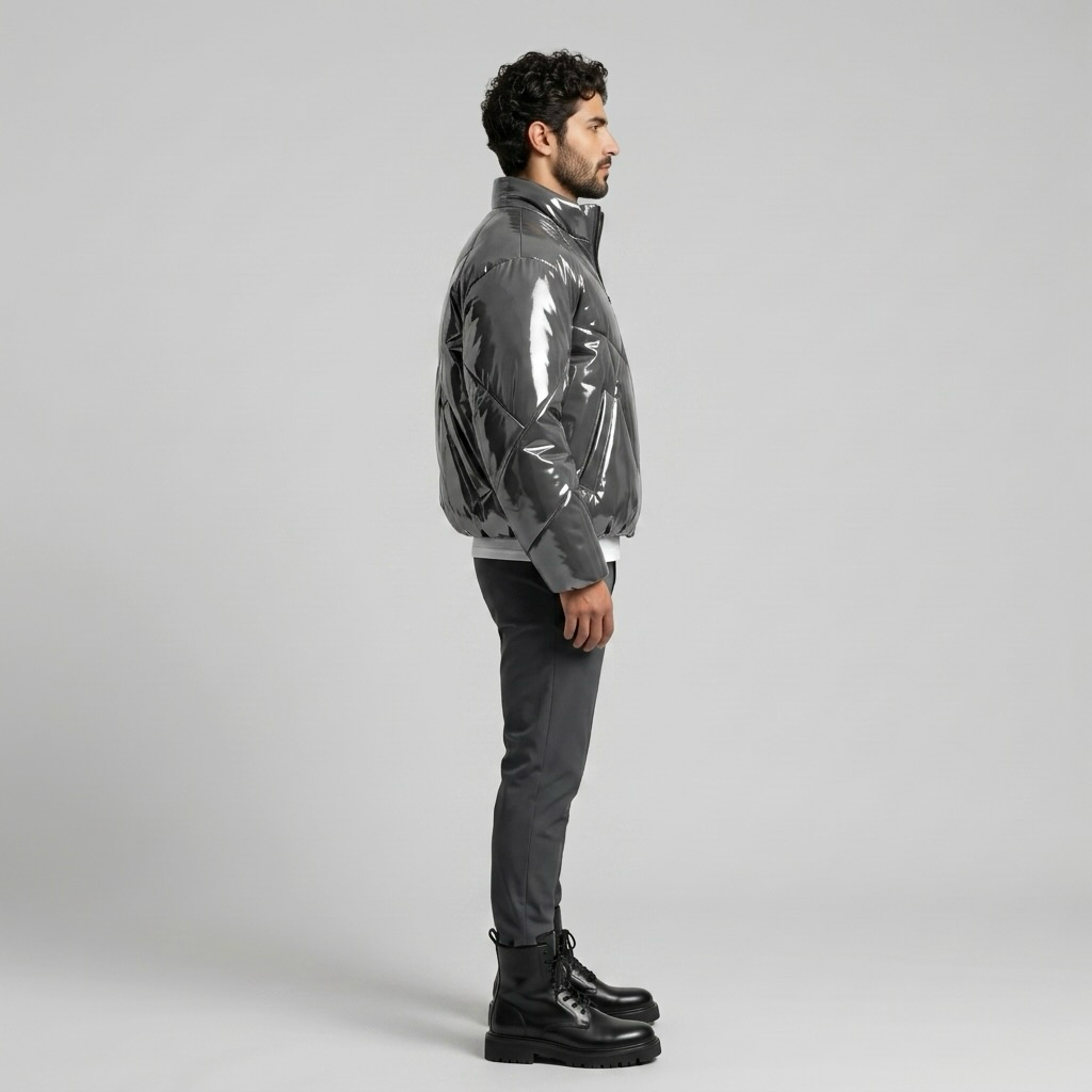 Chrome Flux Gloss Puffer Jacket