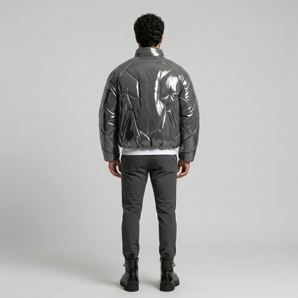 Chrome Flux Gloss Puffer Jacket