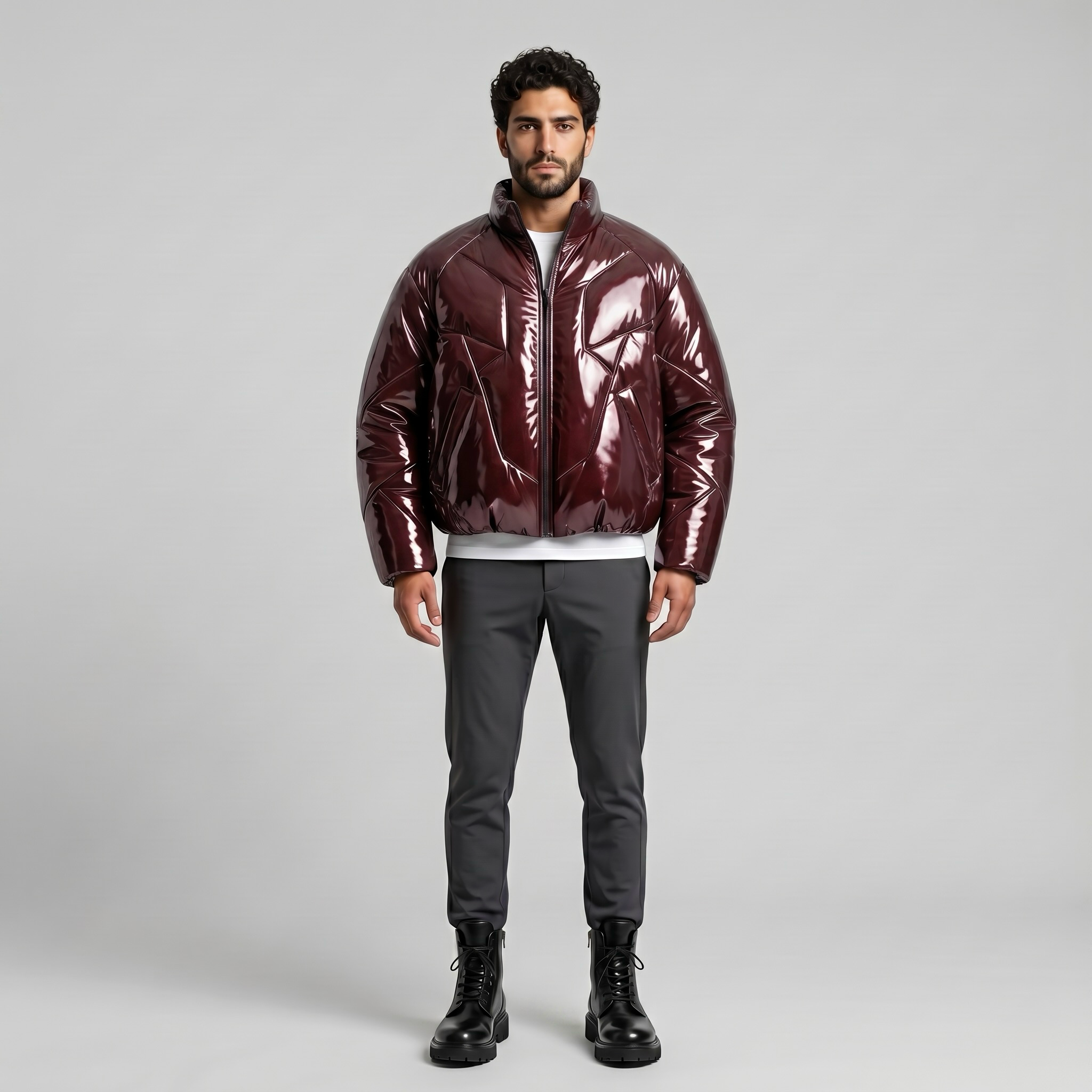 Chrome Flux Gloss Puffer Jacket