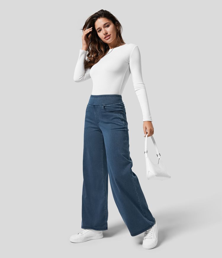 Women's High Waist Wide Leg Stretch Jeans