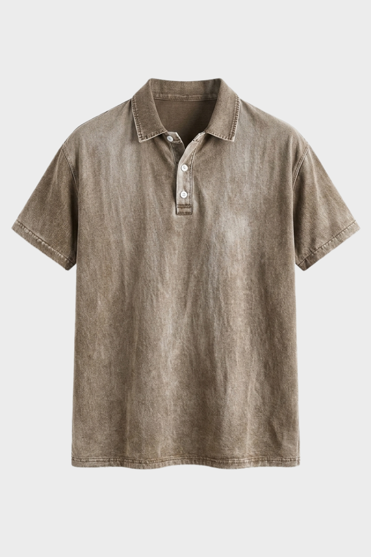 Polo en coton délavé pour homme