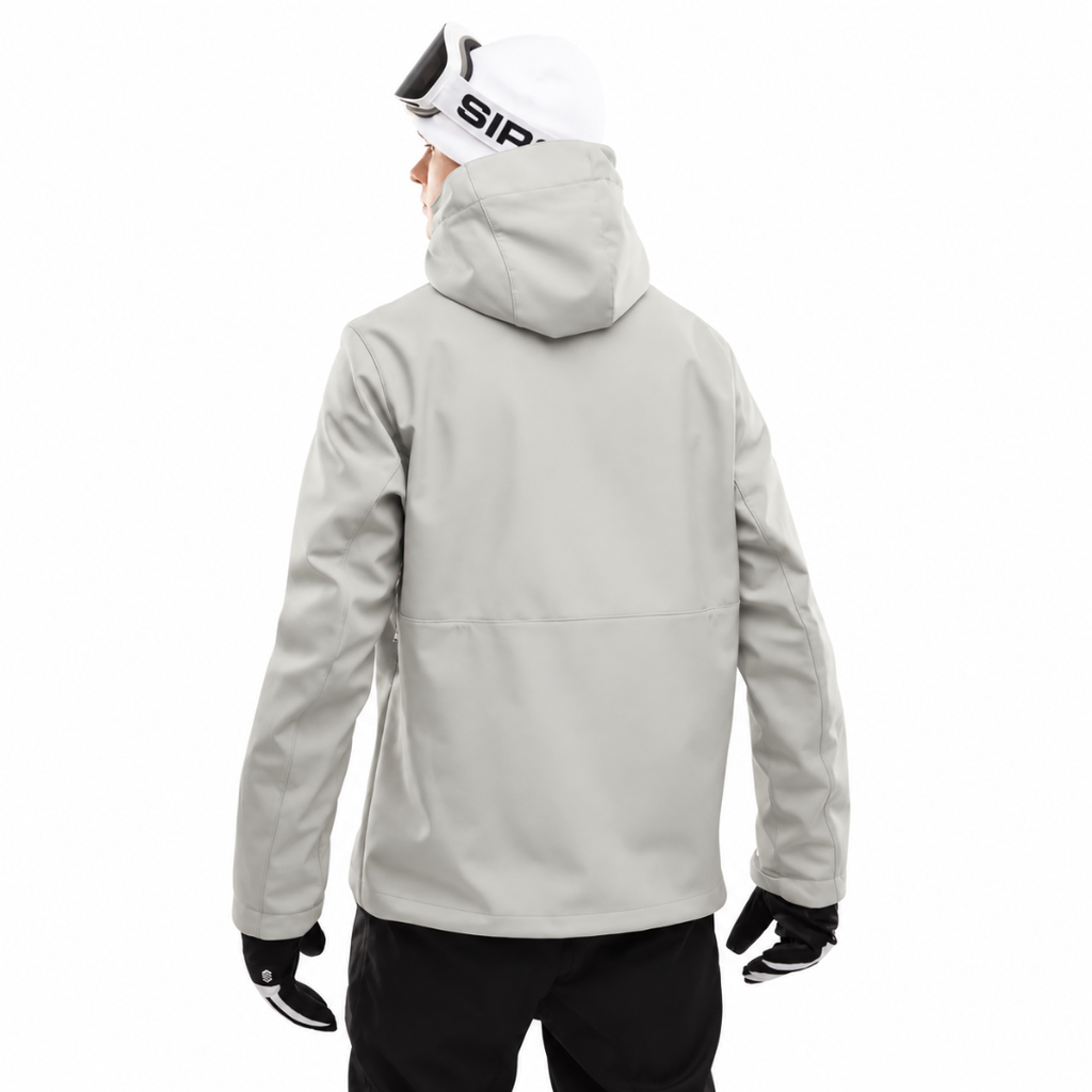 Men's Hooded Ski Jacket with Zip Pockets