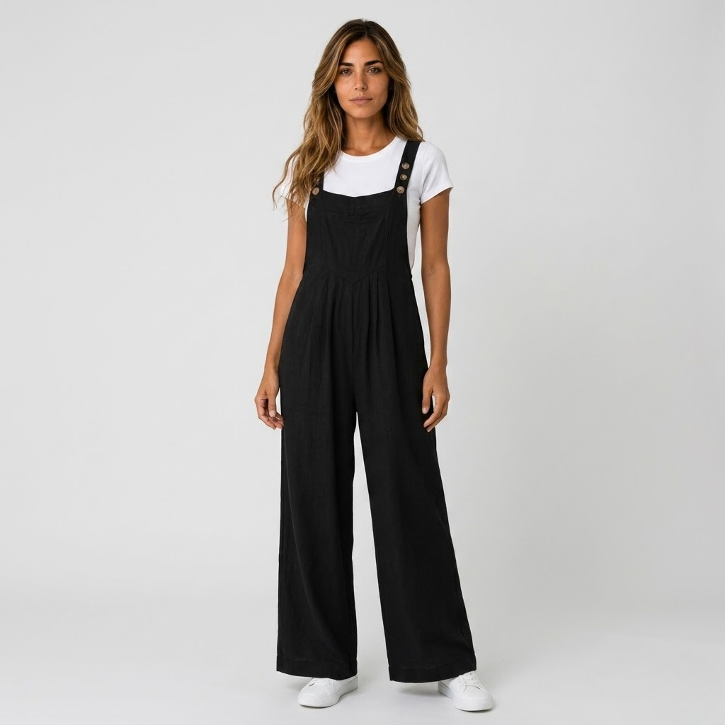 Combinaison salopette ample à jambes larges pour femme