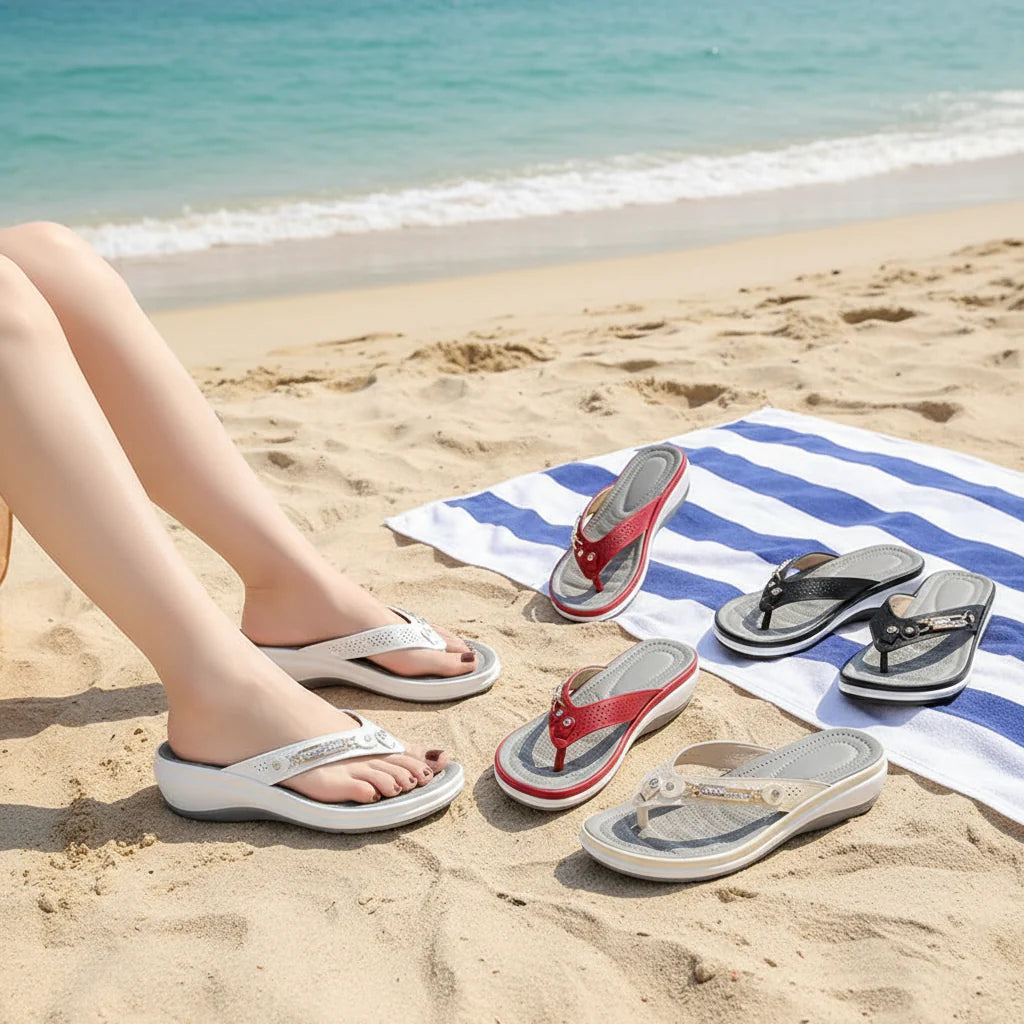 Women's Orthopaedic Wedge Flip Flop Sandals