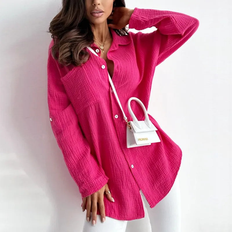 Women’s Relaxed Button-Down Long Sleeve Shirt
