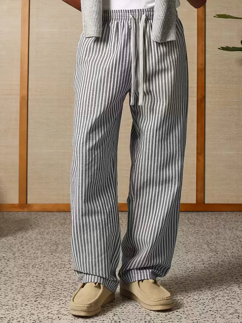 Men’s Striped Wide Leg Trousers