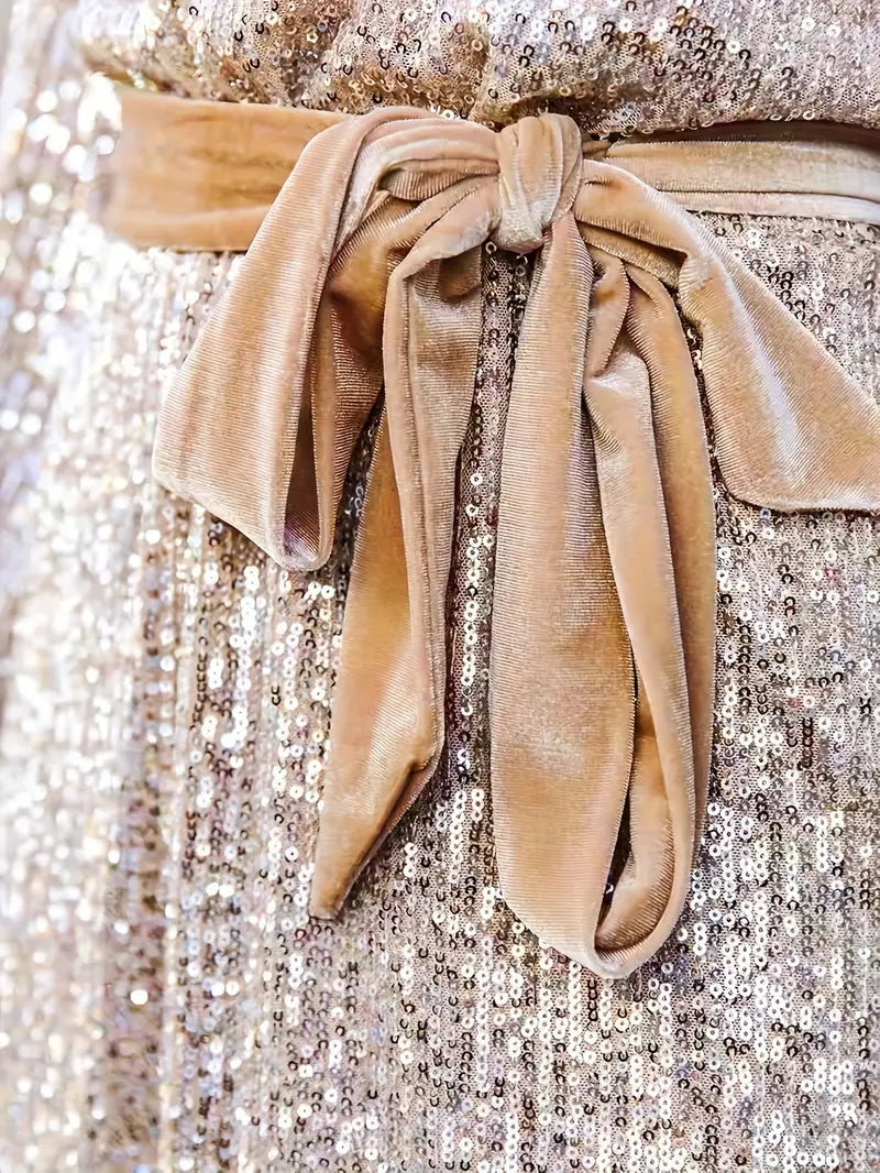 Women’s Sequin Belted Mini Dress