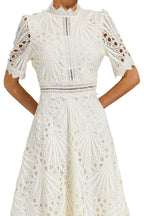 Women's Lace Midi Dress | A-Line Fit and Flare