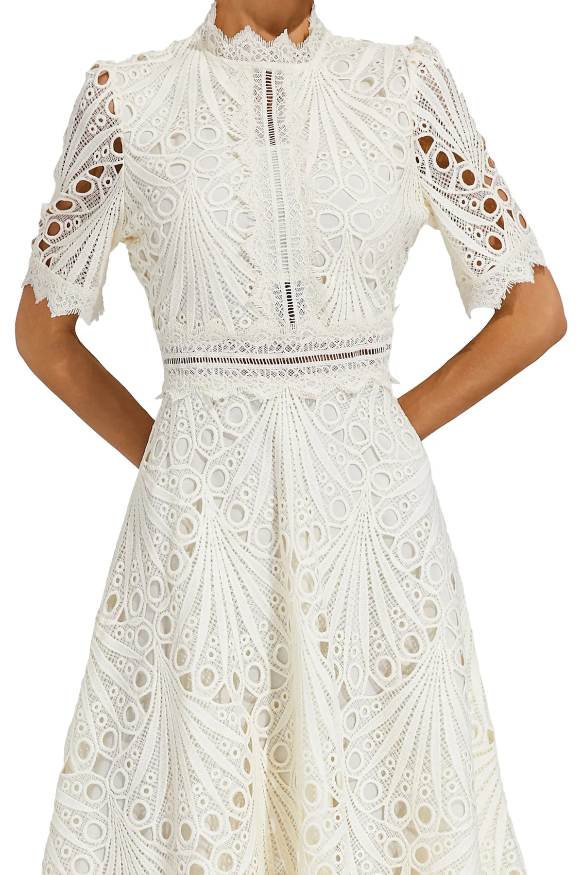 Women's Lace Midi Dress | A-Line Fit and Flare