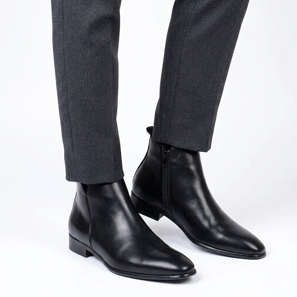 Bottines homme élégantes à fermeture zippée latérale