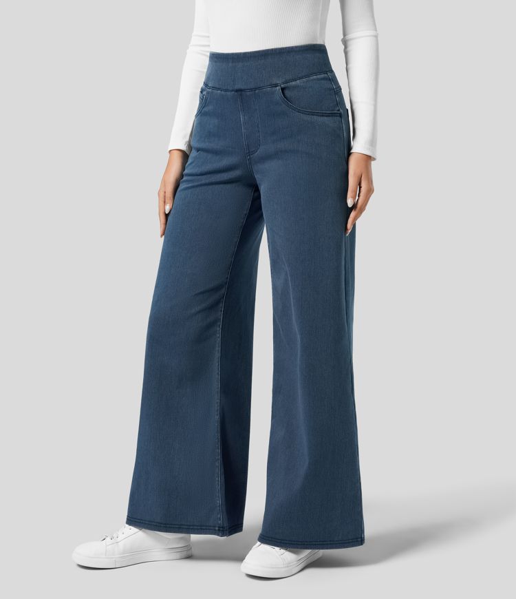 Women's High Waist Wide Leg Stretch Jeans