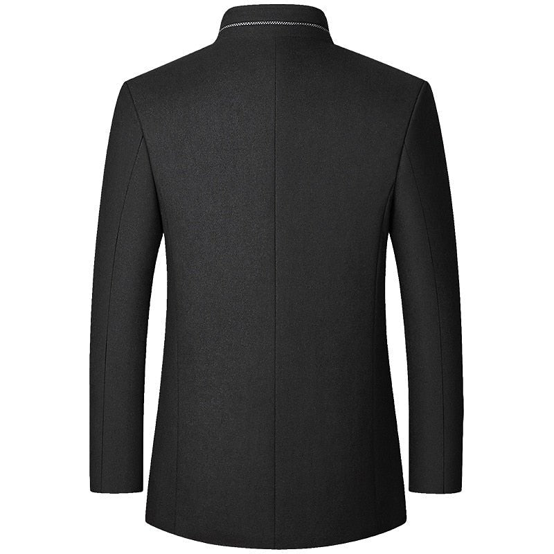 Men's Stand-Collar Lined Trench Coat | Tailored Fit