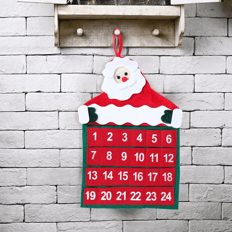 Fabric Christmas Advent Calendar | 24-Day Santa Wall Hanging