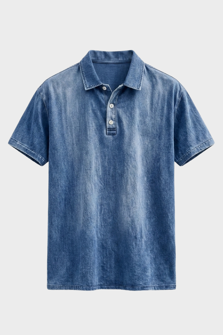 Polo en coton délavé pour homme