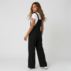 Women's Relaxed Wide Leg Dungaree Jumpsuit