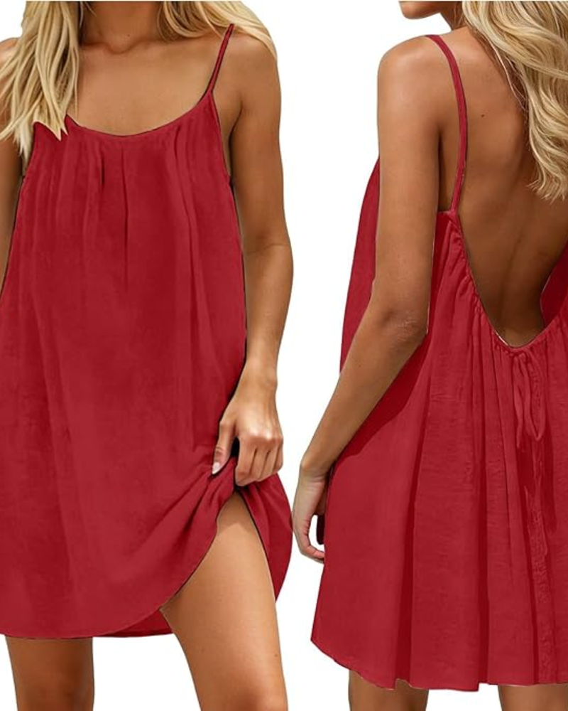 Women's Cotton Blend Mini Dress for Autumn Casual Wear