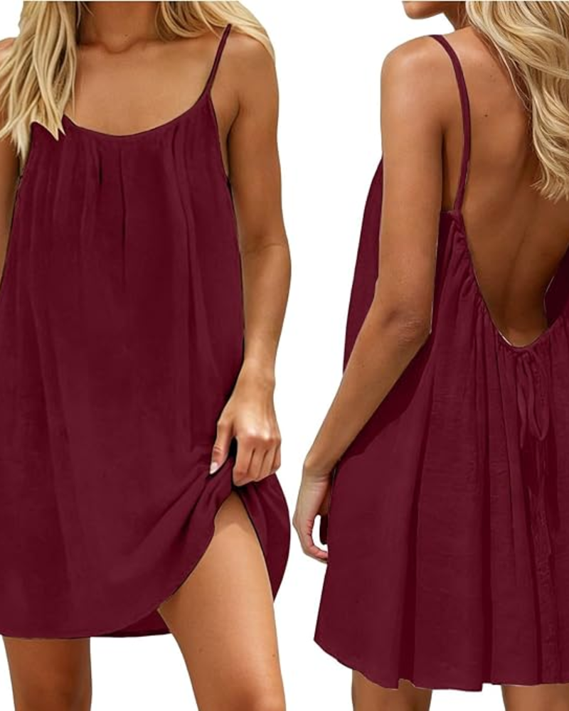 Women's Cotton Blend Mini Dress for Autumn Casual Wear