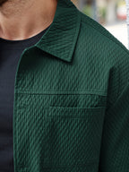 Men's Textured Overshirt with Chest Pocket