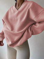 Women's Oversized V-Neck Jumper