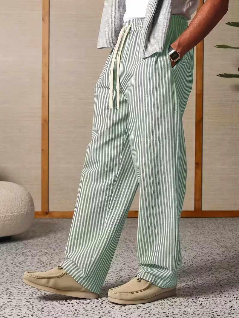 Men’s Striped Wide Leg Trousers