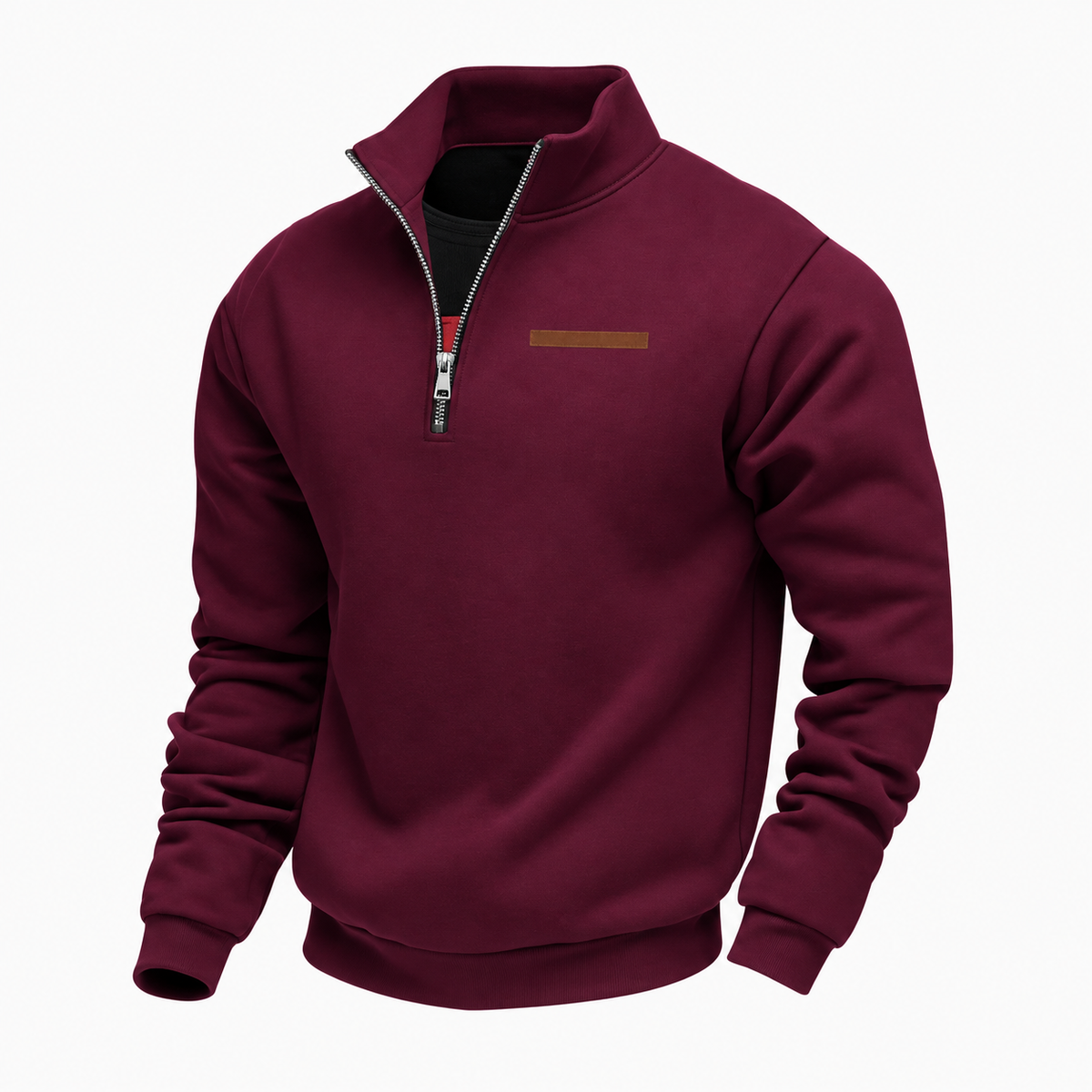 Sweat-shirt homme à fermeture quart de zip | Pull doublé en polaire
