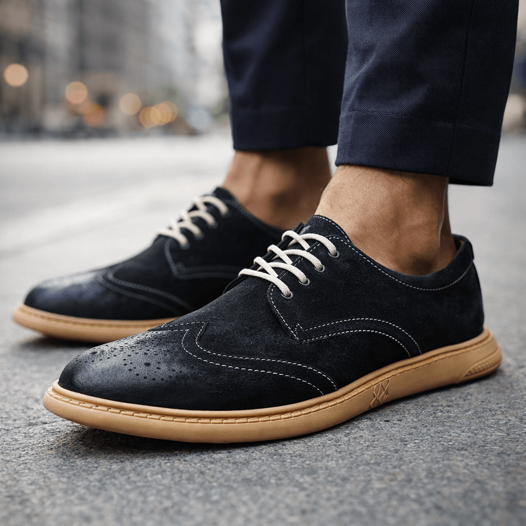 Męskie zamszowe derby typu brogue