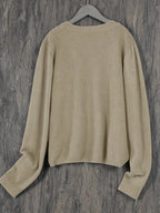 Women’s Knitted Button Cardigan with Crew Neck and Pocket