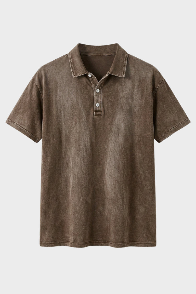 Polo en coton délavé pour homme